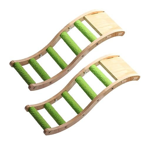 LIOOBO 2 Stück Teiliges Papageien Kletterspielzeug aus Naturholz Bunte Kletterleiter für Wellensittiche und Hühner Sicheres Verschleißfestes Haustierzubehör für Käfig und Fördert von LIOOBO
