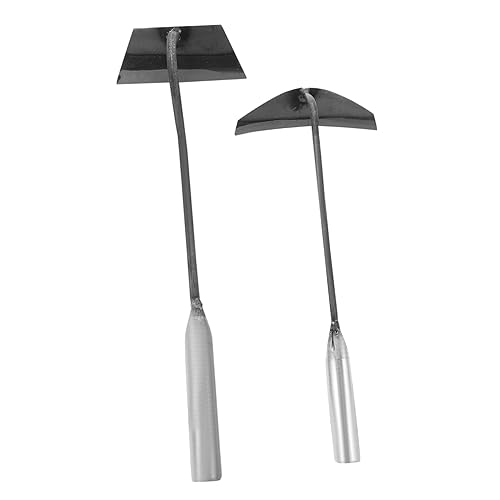 LIOOBO 2 Stück Tragbare Kleine Hacke Mini Zweck Werkzeug Unkrauthacken Für Den Außenbereich Hacken Kultivieren Haushaltsgeräte Zum Jäten Tragbare Handhacken Garten Handbagger Silver Stahl von LIOOBO
