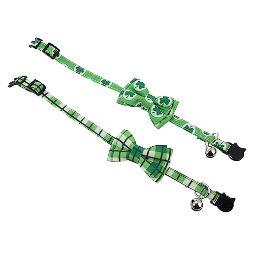 LIOOBO 2stücke Katzenhalsband Mit Schleife Und Glocke Festliche Patrick's Day Katzenkostümaccessoires Für Haustiere Verstellbar Und Leicht Für Feiern Und Besondere Anlässe LIOOBO 2stücke Katzenhalsband Mit Schleife Und Glocke Festliche Patrick's Day Katzenkostümaccessoires Für Haustiere Verstellbar Und Leicht Für Feiern Und Besondere Anlässe von LIOOBO
