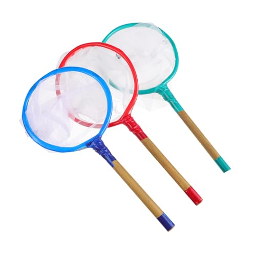 LIOOBO 3Stücke Tragbares Fischernetz Handheld Aquarium Kescher mit Mesh für Fische und Garnelen Hochwertiges Edelstahlmaterial und Langlebige Konstruktion von LIOOBO