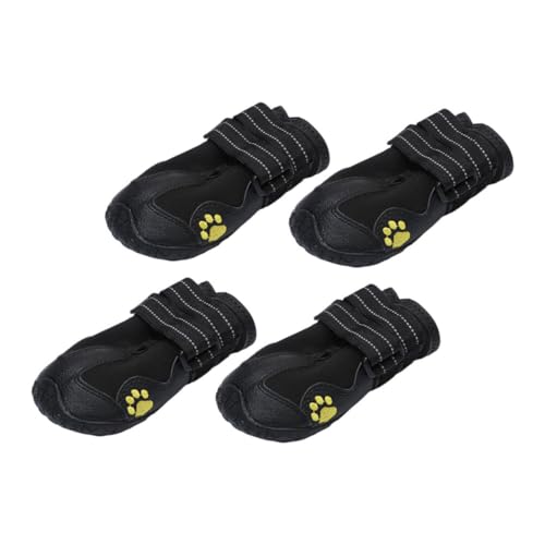 LIOOBO 4 Stück Haustierschuhe Mit Hundestiefelpfoten Für Hundeschuhe Greifer Gehen Griff Stiefeletten Beschützer Schuhhund Hundeschutzschuhe Hundeabriebfeste Schuhe Stoff Schwarz LIOOBO 4 Stück Haustierschuhe Mit Hundestiefelpfoten Für Hundeschuhe Greifer Gehen Griff Stiefeletten Beschützer Schuhhund Hundeschutzschuhe Hundeabriebfeste Schuhe Stoff Schwarz von LIOOBO