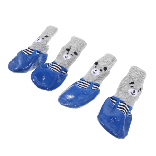 LIOOBO 4 Stück tragbare Baumwollsocken Wasser Körperpflege Stiefeletten Haustiere Kompakte Hundesocken Wiederverwendbare Pfotenschützer Hundezubehör Baumwolle Sky-Blue von LIOOBO