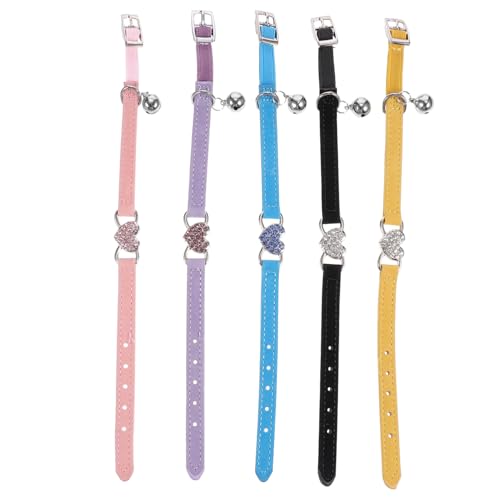 LIOOBO 5stücke Teiliges Hundehalsband Glöckchen Verstellbar Bequem Und Stilvoll Geeignet Für Katzen Und Kleine Hunde Farben Haustierzubehör Für Jeden Tag von LIOOBO