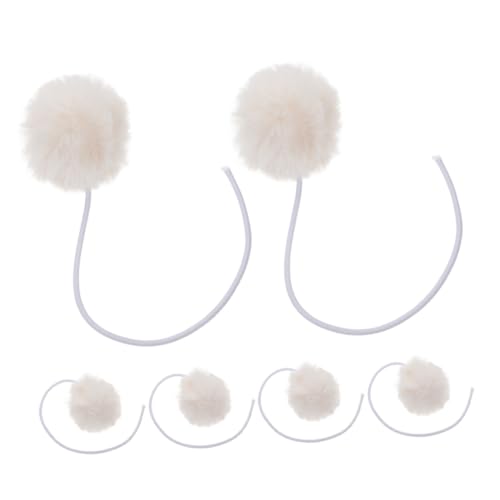 LIOOBO 6 Stück Teiliges Katzenspielzeug Beige mit Glöckchen Langlebige für Kratzbaum Ersatz Interaktive Katzenbälle Beißen Fördert Aktivität und Beschäftigung von LIOOBO