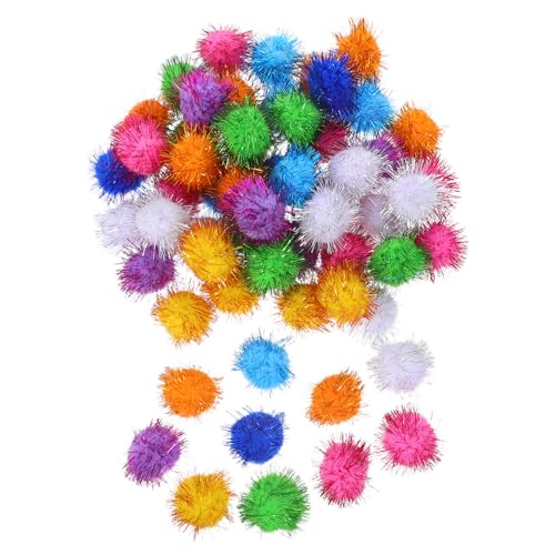 LIOOBO 60 Stück Glitzernde Pom Poms für Kätzchen Fördert und Bewegung für Hauskatzen und Langlebige Katzenspielzeuge von LIOOBO