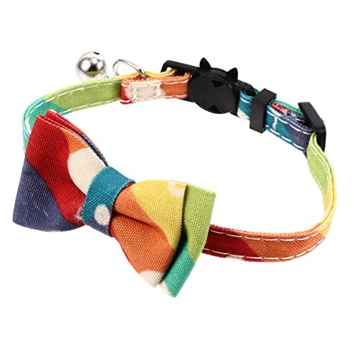 LIOOBO Buntes Katzenhalsband mit Schleife Verstellbar Leicht und Atmungsaktiv für Partys Feiertage und Besondere Anlässe Haustierhalskette für Kätzchen Hautfreundlich und Bequem von LIOOBO