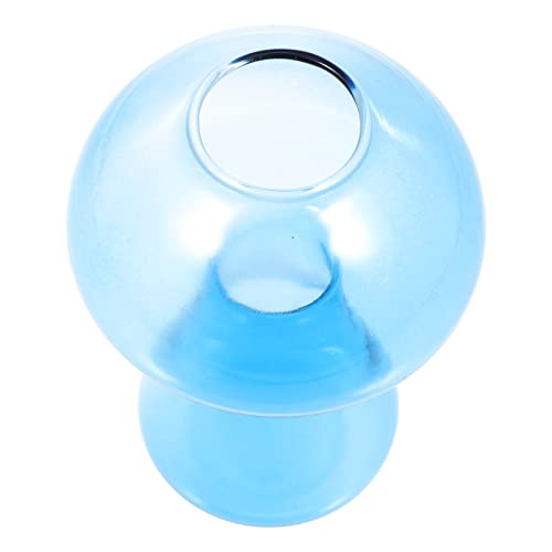 LIOOBO Buntglasvase pilzförmige Vase Kleine Glasvase Blumenvase süße Vase Blumenarrangement Vase Einzigartige Vase Tischvase Blumenknospenvase Einzelstielvase Tischdekoration Vase Blau von LIOOBO