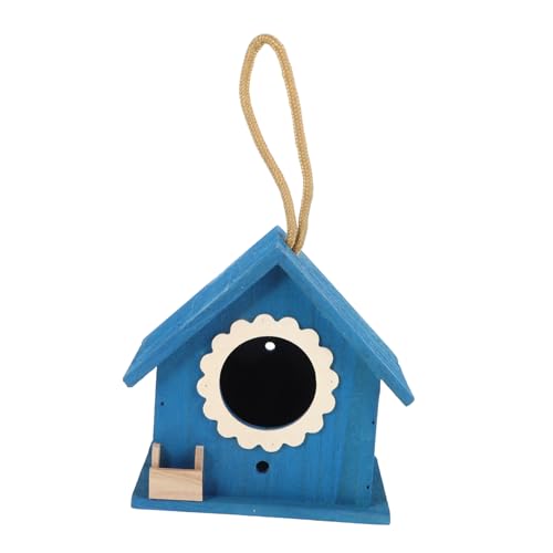 LIOOBO Dekoratives Vogelhaus aus Holz Hängendes Vogel Nest und Futterspender Kreatives Design für Wildvögel für Garten und Balkon Mini Format Blau LIOOBO Dekoratives Vogelhaus aus Holz Hängendes Vogel Nest und Futterspender Kreatives Design für Wildvögel für Garten und Balkon Mini Format Blau von LIOOBO