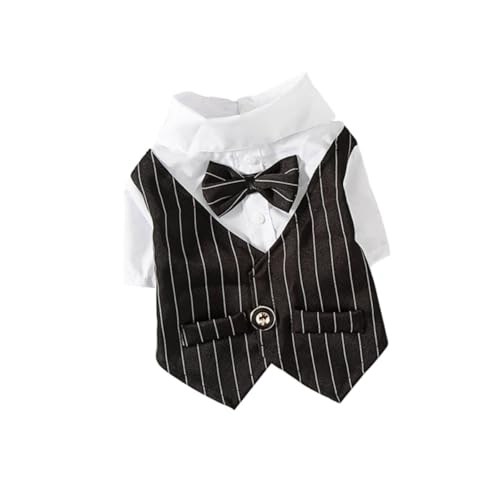 LIOOBO Eleganter Haustieranzug Hundekleidung Party Dress Suit mit Spitzenverzierung Schwarz Xs Atmungsaktiv Bequem Geeignet für Hochzeit Geburtstag und Fotoshooting von LIOOBO