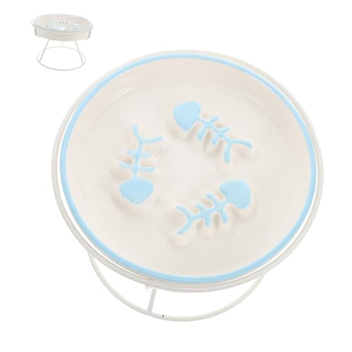 LIOOBO Elevated Ceramic Cat Bowl Mit Hohem Stand Langsame Futterstation Für Katzen Und Kleine Hunde Ergonomisches Design Zum Schutz Der Wirbelsäule Stilvolles Futter Und Wassernapf von LIOOBO
