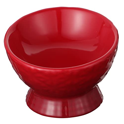 LIOOBO Erhöhter Keramik Futternapf für Katzen und Hunde Schützend für Hals und Wirbelsäule rutschfest Ergonomisches Design Kleine Rote Muster Einfach zu Reinigen und Komfortabel für LIOOBO Erhöhter Keramik Futternapf für Katzen und Hunde Schützend für Hals und Wirbelsäule rutschfest Ergonomisches Design Kleine Rote Muster Einfach zu Reinigen und Komfortabel für von LIOOBO