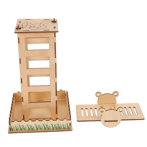 LIOOBO Getreideschale Heu Futterspender Haustiere Kaninchenfutter Im Freien Gestell Hase Füttern Häschen-Feeder Fütterung Bunny Feeding Station Pet Bunny Feeder Hölzern von LIOOBO