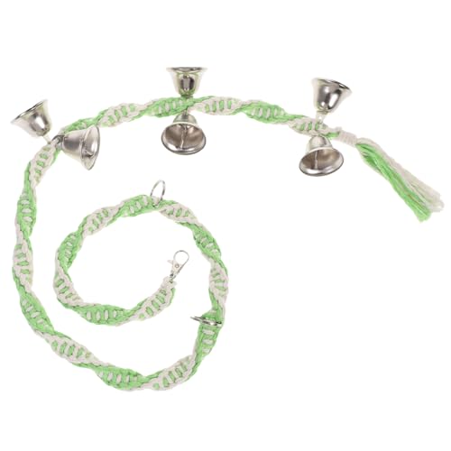 LIOOBO Glockentür Lanyard handgefertigte Hundetürklingel Welpe Glocke Haustier Hund Zubehör handgefertigte Türklingel Tragbare Hundetürklingel hängende Glocke Baumwollseil Grün LIOOBO Glockentür Lanyard handgefertigte Hundetürklingel Welpe Glocke Haustier Hund Zubehör handgefertigte Türklingel Tragbare Hundetürklingel hängende Glocke Baumwollseil Grün von LIOOBO