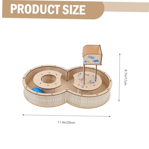 LIOOBO Hamster Holz Labyrinth mit Kugel Kleines Haustier Übungsspiel für Hamster Mäuse und Zwerghamster Glatte Kanten Vielseitiger Kleintier Spielplatz Fördert Aktivität Zufällige Farbe von LIOOBO