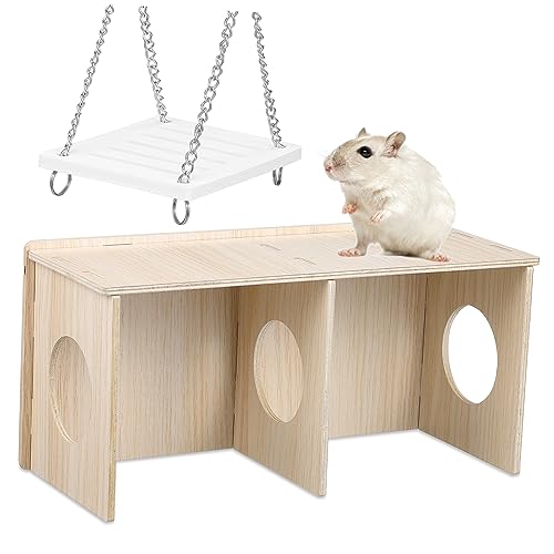 LIOOBO Hamster mit Schaukel Großes Versteck für Kleintiere Sicheres Hamster Spielzeug Holzmaterial Luftzirkulierendes Design LIOOBO Hamster mit Schaukel Großes Versteck für Kleintiere Sicheres Hamster Spielzeug Holzmaterial Luftzirkulierendes Design von LIOOBO