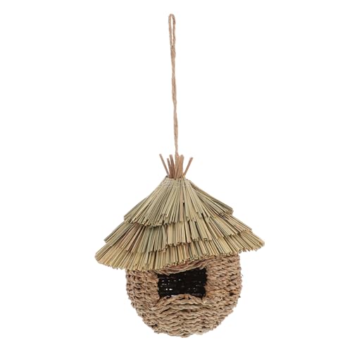 LIOOBO Handgewebtes Vogelhaus aus Naturgras für Außen Hängendes Nistnest für Wetterfest Langlebig Kreative Garten und Heimdekoration von LIOOBO