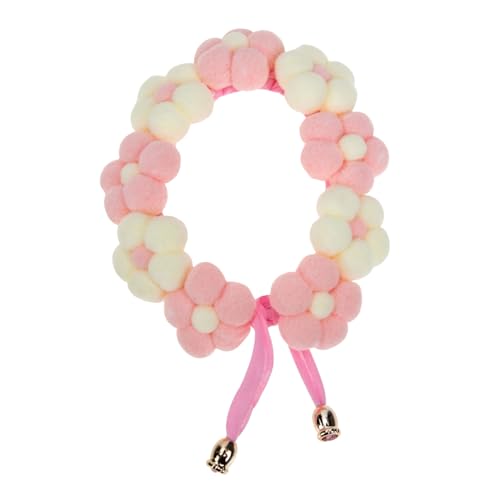 LIOOBO Haustierhalsband Farbe Hundehalsband-Zubehör Katzenhalsbänder mit Licht Plüsch Katzenhalsband Haustierhalsbänder für Katzen weibliches hundehalsband Katzenhalsbandkette Garn Rosa von LIOOBO