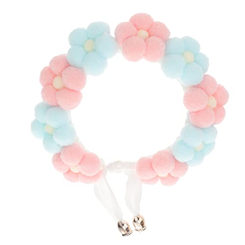 LIOOBO Haustierhalsband Haustierhalsbänder für Katzen Welpen Farbe Katzenzubehör Schild exquisites Hundehalsband Katzenhalsband Blumenhalsband für Hunde Welpenzubehör Garn Blau von LIOOBO
