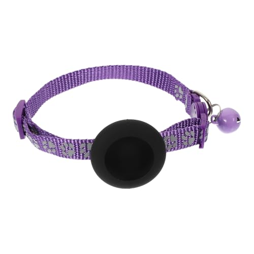 LIOOBO Katzenhalsband Glocken Für Katzenhalsbänder Name Und Katzenzubehör Schnellverschluss Für Katzenhalsbänder Süße Katzenkräger Reflektierendes Tracer-haustierhalsband Nylon Violett von LIOOBO
