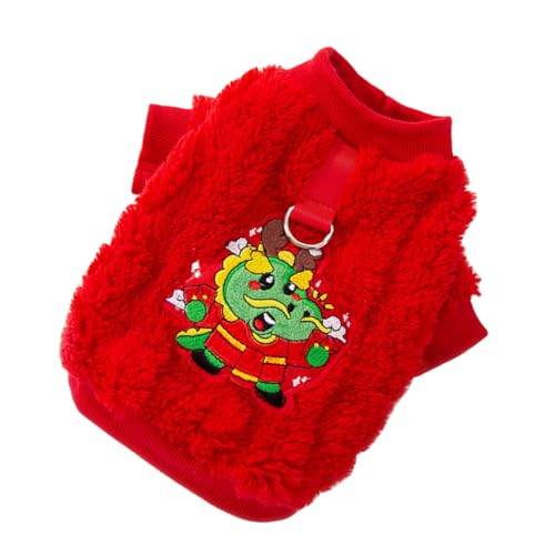 LIOOBO Kleidung für Haustiere Hunde klein Haustierkleidung entzückende Welpenkleidung Wintermantel für Welpen Winter-Haustier- Hund wintermantel Fussel rot von LIOOBO