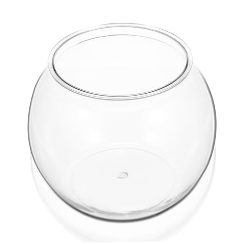 LIOOBO Kleines Transparentes Fischbecken aus Kunststoff Runder Desktop Aquarium für zur Verschönerung und Ihres Wohnraums und Langlebig Leicht zu Reinigen für Fische Pflanzen Dekorativer von LIOOBO