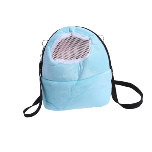 LIOOBO Kleintier Tragetasche Blau Atmungsaktiv mit Mesh belüftung Warmem Korallenvlies für Hamster Meerschweinchen Igel Sicherer Transport Kleine Haustiere von LIOOBO