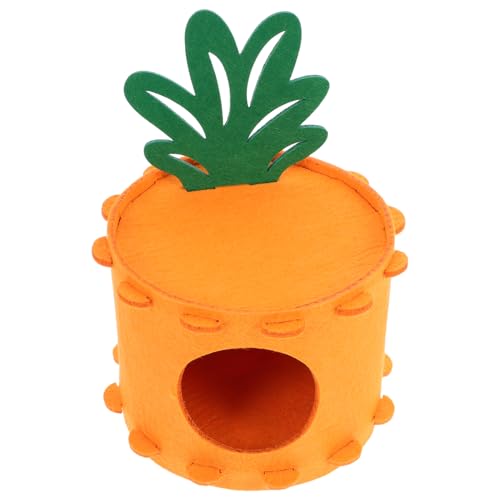 LIOOBO Niedliches Filzhaus mit Karottenstumpf Design für Hamster Chinchillas Kaninchen und Eichhörnchen Waschbares Bett für Kleine Tiere Groß von LIOOBO