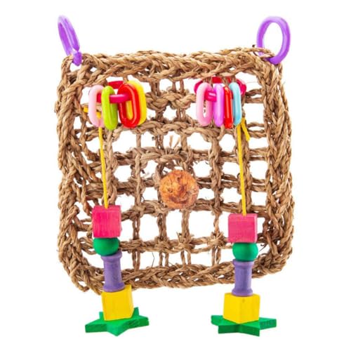 LIOOBO Papageien-seilnetz Zubehör Vogelkäfig Vogelsittiche Für Hängend Klettern Vogel Papageien Vogel Klettert Strickleiter Papageien-hängenetz Papageienschaukel Holz von LIOOBO