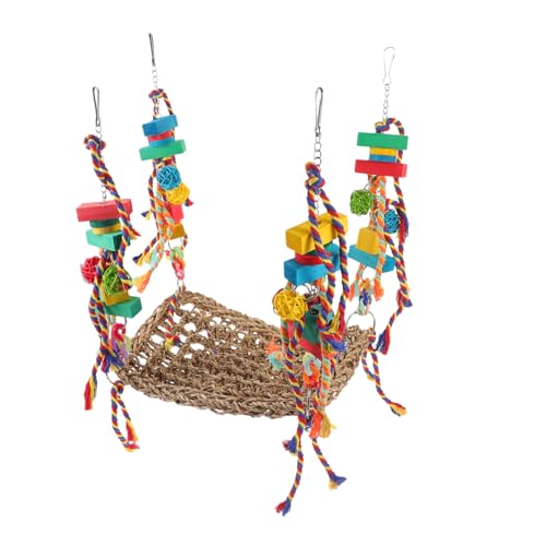 LIOOBO Papageienspielzeug Seilspielzeug Vogelnest Luftschlinge Glocke Kinderdreirad Fahrradklingel Käfig Multifunktionaler Wattebausch Einmachglas Wattebällchen von LIOOBO