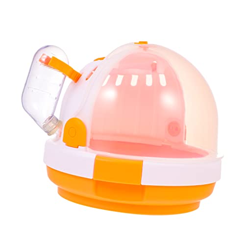 LIOOBO Tragbares Hamster Futtergehäuse für Reisen Transportkäfig für Chinchillas für Kleintiere Wie Hamster Meerschweinchen und Orange Atmungsaktiv und Sicher für Unterwegs von LIOOBO