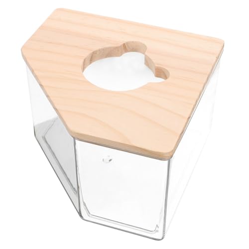 LIOOBO Transparente Hamster Sandbad Box aus mit Deckel Kleines Sandbad für Chinchillas Rennmäuse und Meerschweinchen Duschraum Kratzfest und Sicher für Kleintiere von LIOOBO