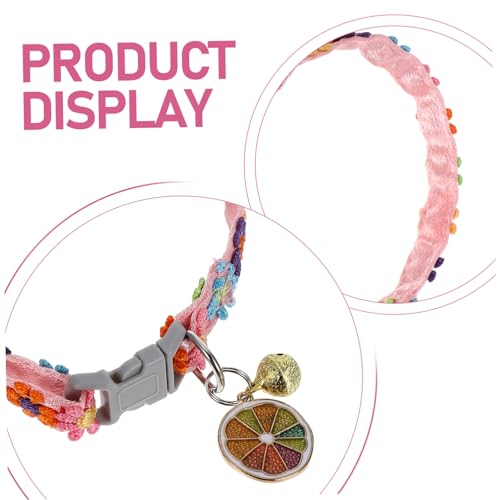 LIOOBO Verstellbares Katzen und Hundehalsband mit Buntem Spitzenblumen Design und Glocke Leichtes Atmungsaktives Haustierhalsband für Outdoor und Festliche Anlässe Breit Verstellbar von LIOOBO