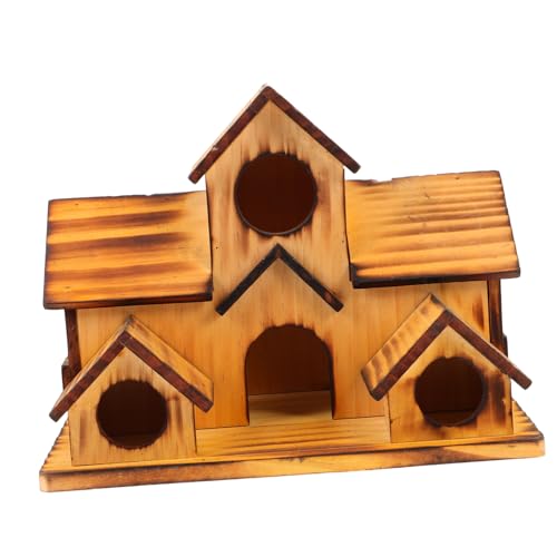 LIOOBO Vogelhaus Aus Holz Vogelnest Für Draußen Winddicht Vogelkasten Aus Holz Kleines Vogelhaus Vogelnistkäfig Vogelfutterhaus Aus Garten von LIOOBO
