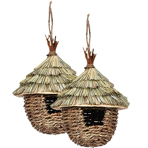 LIOOBO Vogelnest aus Stroh gewebtes Vogelhaus hängender Vogel Vogelnest für draußen Vogelhaus im Freien Hängende Vogelhäuser für draußen Strohhalnnest Vogelhäuschen im Freien Gras LIOOBO Vogelnest aus Stroh gewebtes Vogelhaus hängender Vogel Vogelnest für draußen Vogelhaus im Freien Hängende Vogelhäuser für draußen Strohhalnnest Vogelhäuschen im Freien Gras von LIOOBO