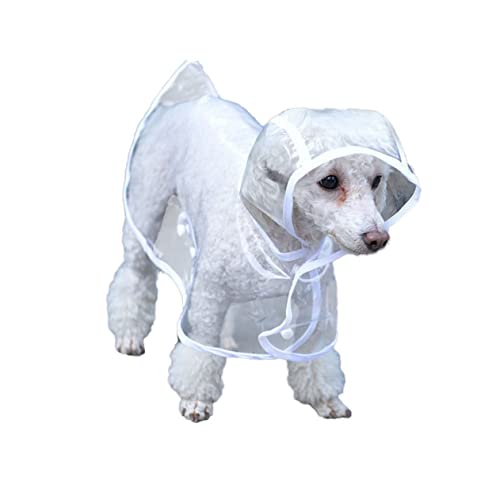 LIOOBO Wasserdichter Hunde Regenmantel aus Eva für Kleine bis Mittelgroße Haustiere Weiß Transparenter Poncho mit Kapuze für Regnerische LIOOBO Wasserdichter Hunde Regenmantel aus Eva für Kleine bis Mittelgroße Haustiere Weiß Transparenter Poncho mit Kapuze für Regnerische von LIOOBO
