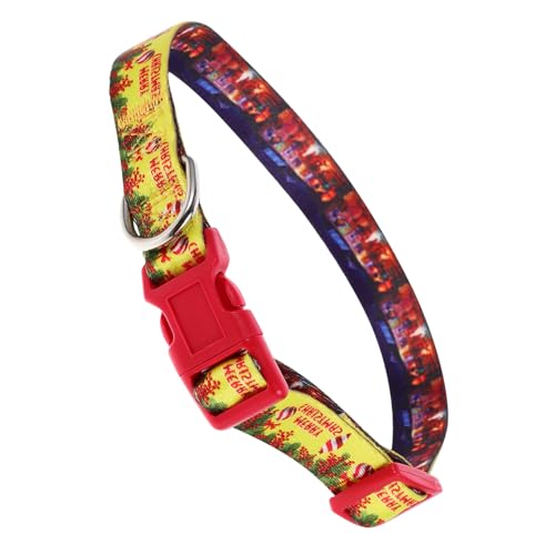 LIOOBO Weihnachtshundkette Nacken Stichworte Rot Hundehalsband Schild Für Kleine Hunde Gepolstert Schnalle Hundehalsbänder Für Mittelgroße Hunde Haustier Einstellbar Name Kragen Polyester von LIOOBO