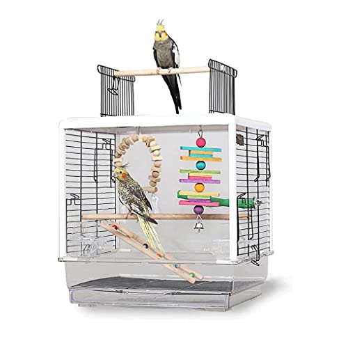 18,5-Zoll-Vogelkäfig aus Schmiedeeisen, tragbare Vogelkäfige, einfache Retro-Vogelträger, kreative Vogelzuchtbox für kleine Vögel von LIOONS