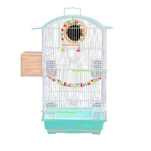 Vogelkäfige Vogelkäfig aus Schmiedeeisen, großer Vogelkäfig, tragbarer, langlebiger Vogelhausträger mit Rollständer für den Garten von LIOONS