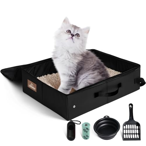 Tragbare Katzentoilette, auslaufsicher, faltbar, 45,7 x 35,6 x 14 cm, schwarz, perfekt für Hotelaufenthalte und Autofahrten Tragbare Katzentoilette, auslaufsicher, faltbar, 45,7 x 35,6 x 14 cm, schwarz, perfekt für Hotelaufenthalte und Autofahrten von LIOOPET