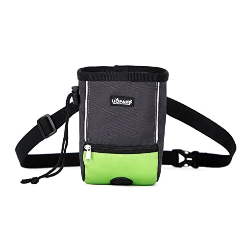 LIOPARD Puppy Small Waterproof Fanny Pack Dog Accessories Large Treat Bags Training Pouch Waist Waste Bags with Dispenser Walking Poop Food Storage Agility Equipment Pet Supplies Toy Belt (Green) von LIOPARD