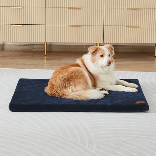 LIORCE Memory Foam Dog Crate Pad - XL Dog Bed Mat for Crate with Removable Washable Cover and Waterproof Lining - Orthopädische Haustierbettmatte für extra große Hunde - Entworfen für 106,7 cm von LIORCE