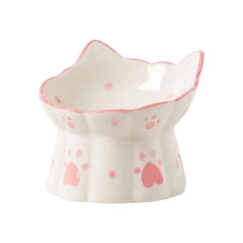 Katzen-Futterspender aus Keramik, erhöhter Futternapf, für Haustiere, zum Trinken, Essen, Hundesnack, Wassernäpfe (Farbe: A) von LIPINGJING0201