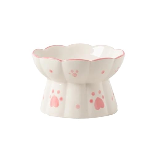 Katzen-Futterspender aus Keramik, erhöhter Futternapf, für Haustiere, zum Trinken, Essen, Hundesnack, Wassernäpfe (Farbe: B) von LIPINGJING0201