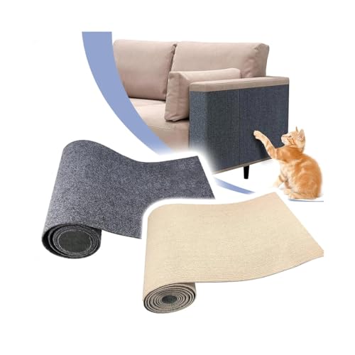 Katzenkratzmatte, Katzenteppich mit selbstklebendem zuschneidbarem Katzenkratzbaum, Katzenkratzbrett, Sofa, Möbelschutz (Farbe: A, Größe: S) von LIPINGJING0201