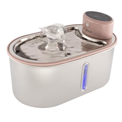 LIPPUP Automatischer Edelstahl-Wasserbrunnen für Haustiere - Leise, 5200 mAh langlebige batteriebetriebene, fortschrittliche Filtration für sauberes & frisches Wasser, perfekt für Katzen und kleine LIPPUP Automatischer Edelstahl-Wasserbrunnen für Haustiere - Leise, 5200 mAh langlebige batteriebetriebene, fortschrittliche Filtration für sauberes & frisches Wasser, perfekt für Katzen und kleine von LIPPUP
