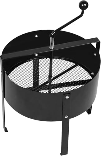LIROPAU Gartensieb, Kompostsieb, Gartensieb Aus Edelstahl mit 4 Austauschbare Siebeinsätze, Ø 3,6,9,12 mm, Bodensieb Handkurbelsieb aus Metall für Erde, Kompost, Saatgut, Unkraut, Sand, 30 cm Rund von LIROPAU