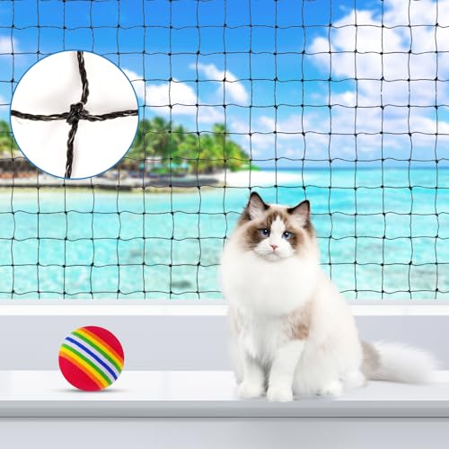 LIROPAU Katzennetz für Balkon, Katzennetz Drahtverstärkt, Balkon Drahtnetz Katzen, Katzengitter Fenster ohne Bohren, Katzennetz Balkon mit 15M Befestigungsseil und Zubehör, Balkonnetz Bissfest (4x3m) LIROPAU Katzennetz für Balkon, Katzennetz Drahtverstärkt, Balkon Drahtnetz Katzen, Katzengitter Fenster ohne Bohren, Katzennetz Balkon mit 15M Befestigungsseil und Zubehör, Balkonnetz Bissfest (4x3m) von LIROPAU