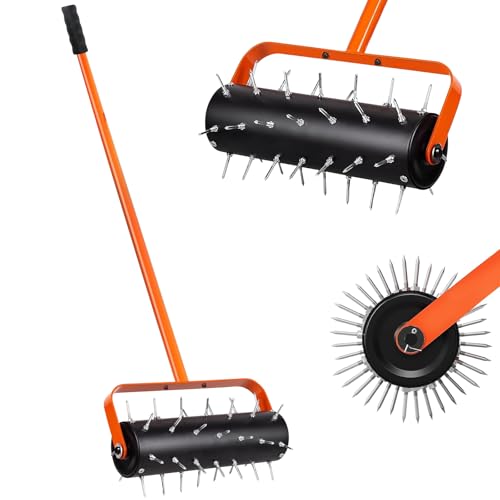 LIROPAU Rasenlüfter Walze, Rasenbelüfter Manuell, Handvertikutierer Rollend mit 42 Nägeln 5cm & Spritzschutz, Rasenbelüfter Gartenwalze, Vertikutierer Rasenwalze für Garten, Hof, Terrasse, 180 x 38cm LIROPAU Rasenlüfter Walze, Rasenbelüfter Manuell, Handvertikutierer Rollend mit 42 Nägeln 5cm & Spritzschutz, Rasenbelüfter Gartenwalze, Vertikutierer Rasenwalze für Garten, Hof, Terrasse, 180 x 38cm von LIROPAU