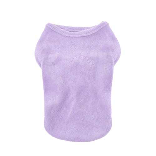 Little Beast Tanktop aus Baumwoll-Frottee für Haustiere, Größe S, Violett von LITTLE BEAST