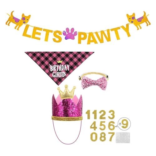 Hübscher Haustier-Schal für Geburtstagsparty, Kostüm-Outfit, Prinz oder Prinzessin, glitzernd, zartes Hunde-Outfit für pelzige Freunde Hübscher Haustier-Schal für Geburtstagsparty, Kostüm-Outfit, Prinz oder Prinzessin, glitzernd, zartes Hunde-Outfit für pelzige Freunde von LIUANDS
